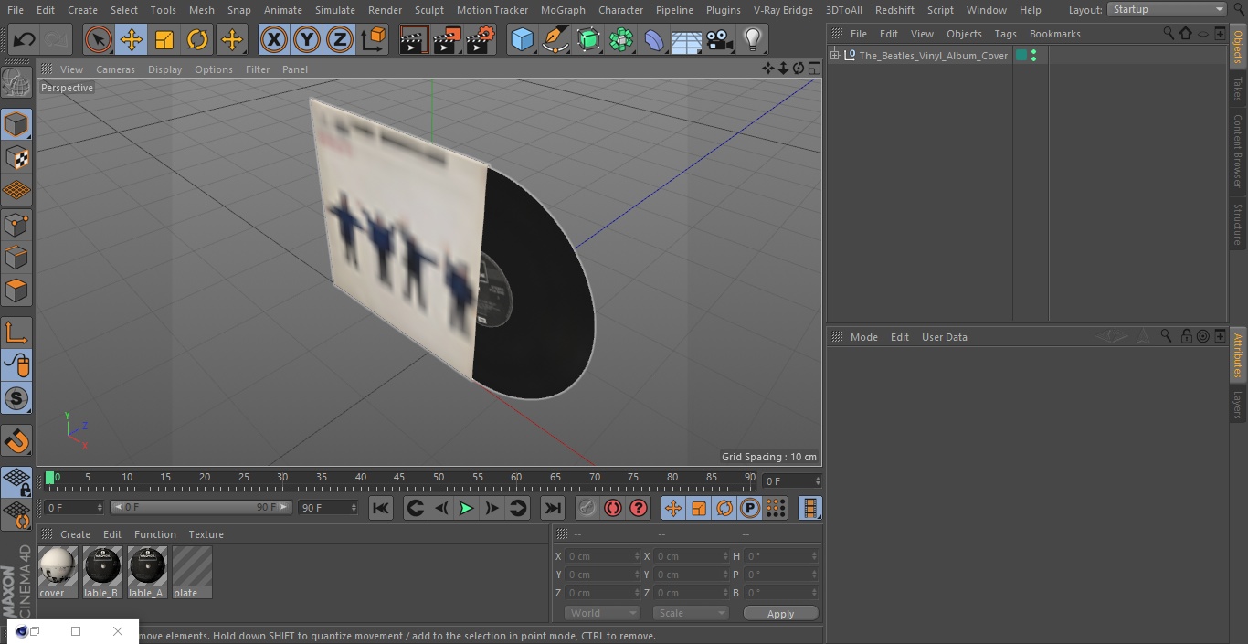 The Beatles Vinyl Album Cover 3D model