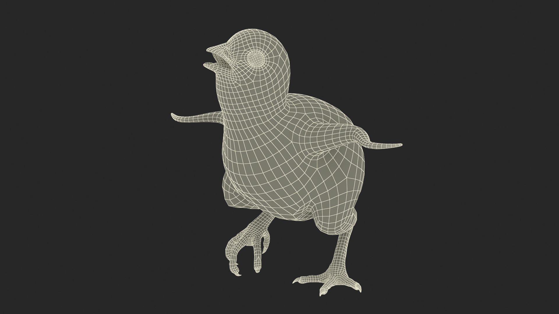 3D Baby Chicken Fur Rigged model