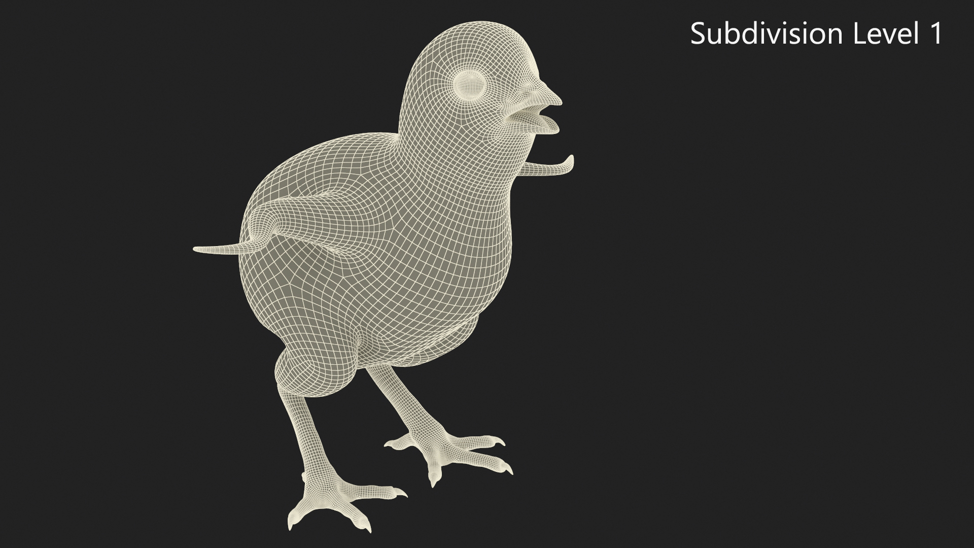 3D Baby Chicken Fur Rigged model