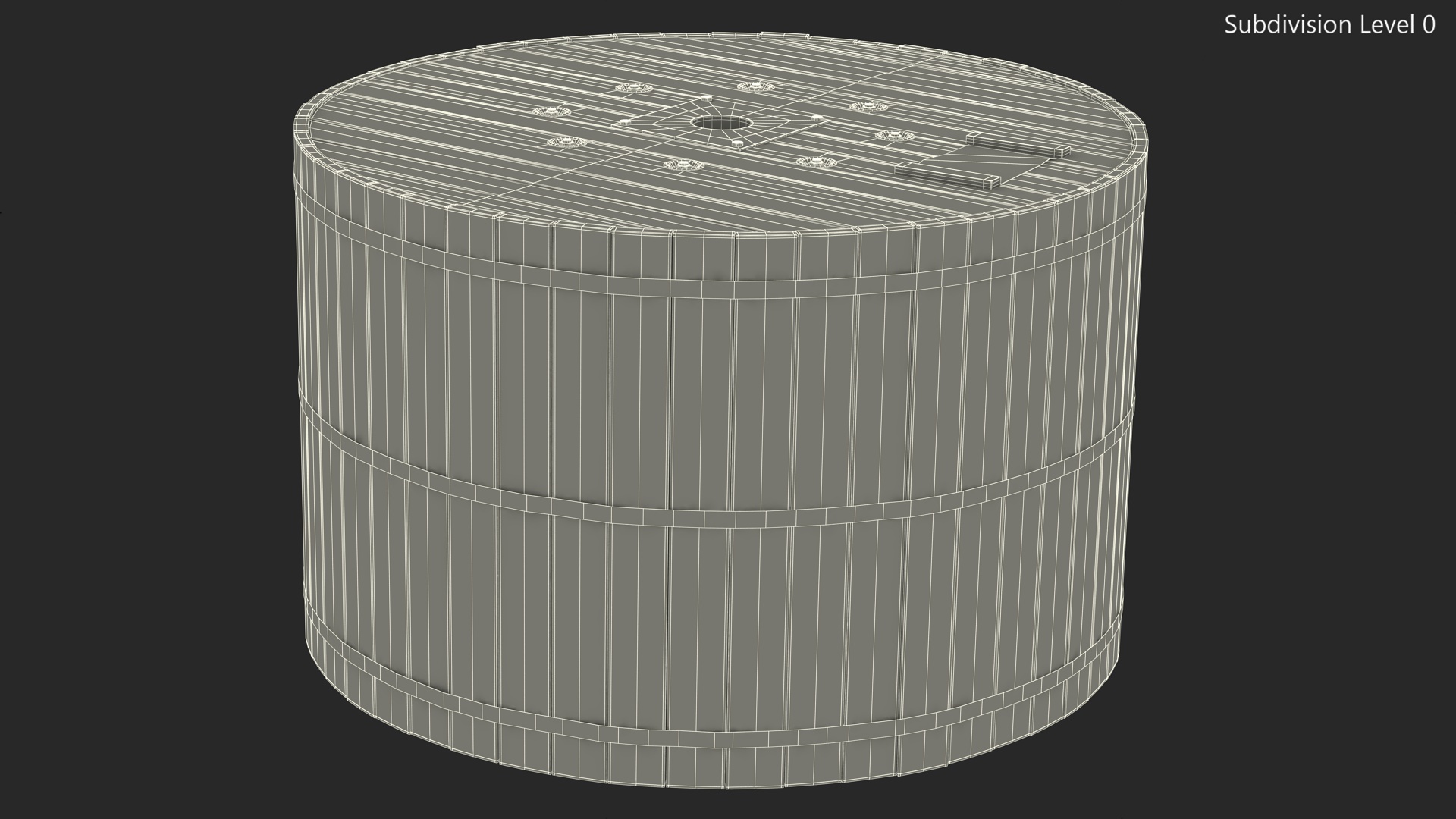 Wooden Cable Drum 3D