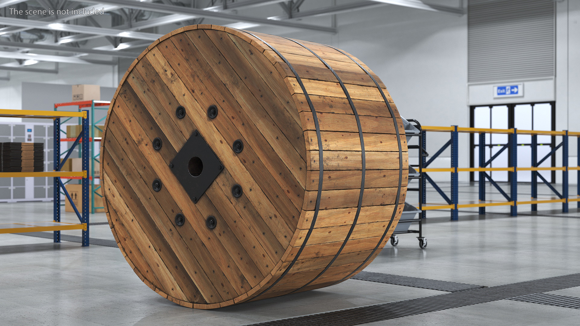 Wooden Cable Drum 3D