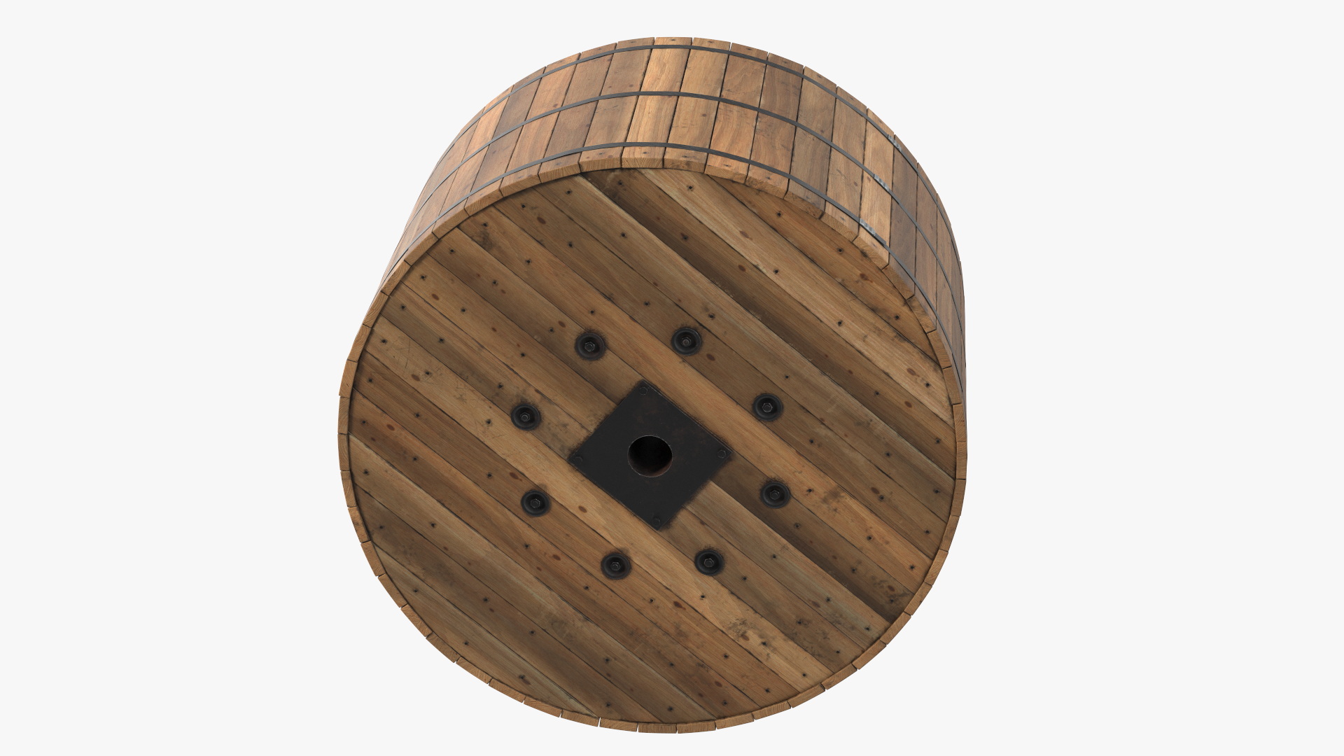 Wooden Cable Drum 3D