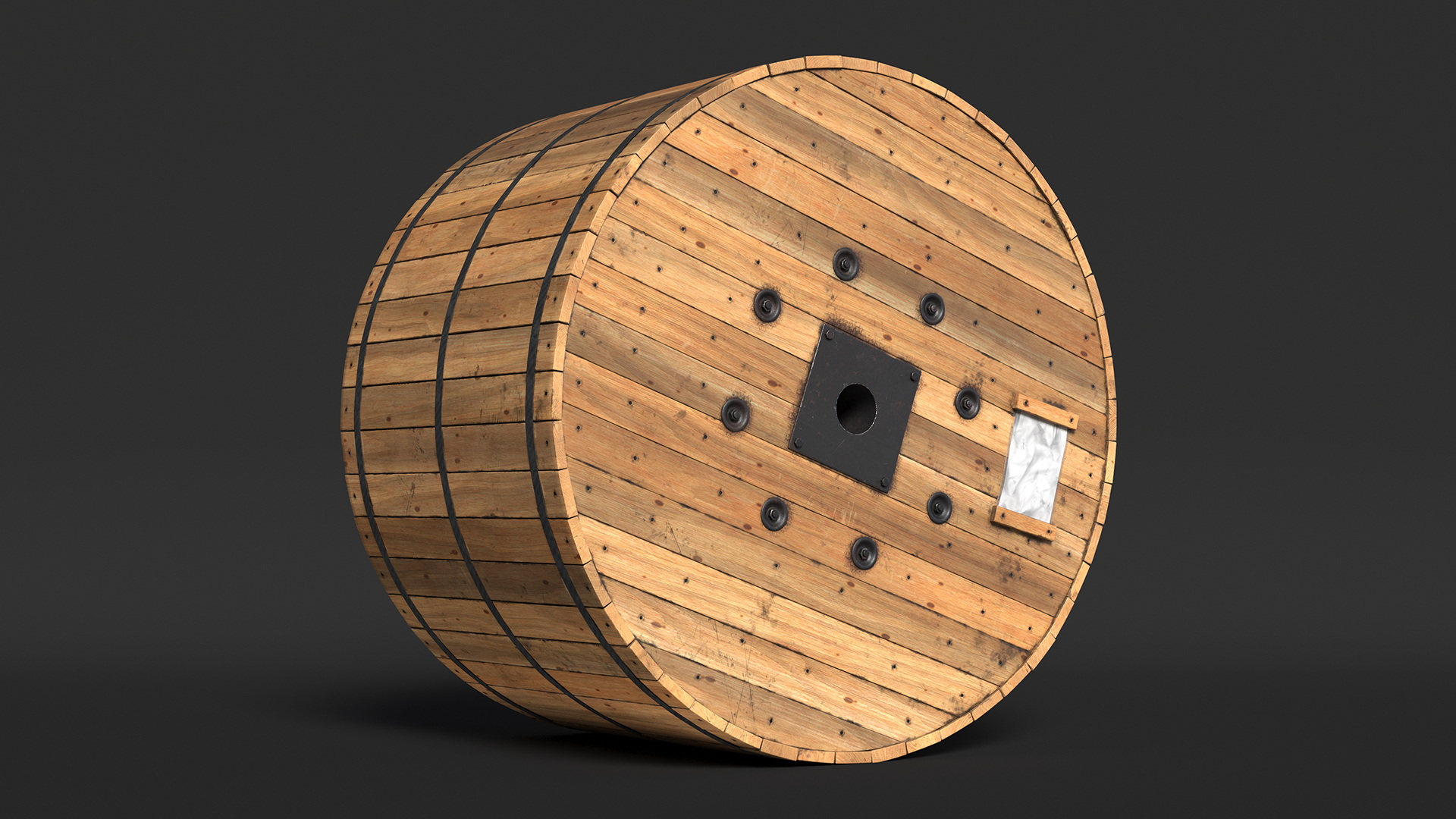 Wooden Cable Drum 3D