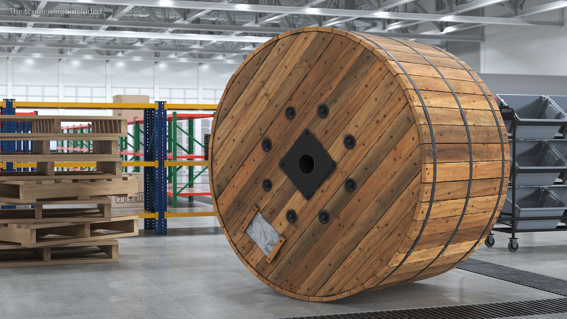 Wooden Cable Drum 3D