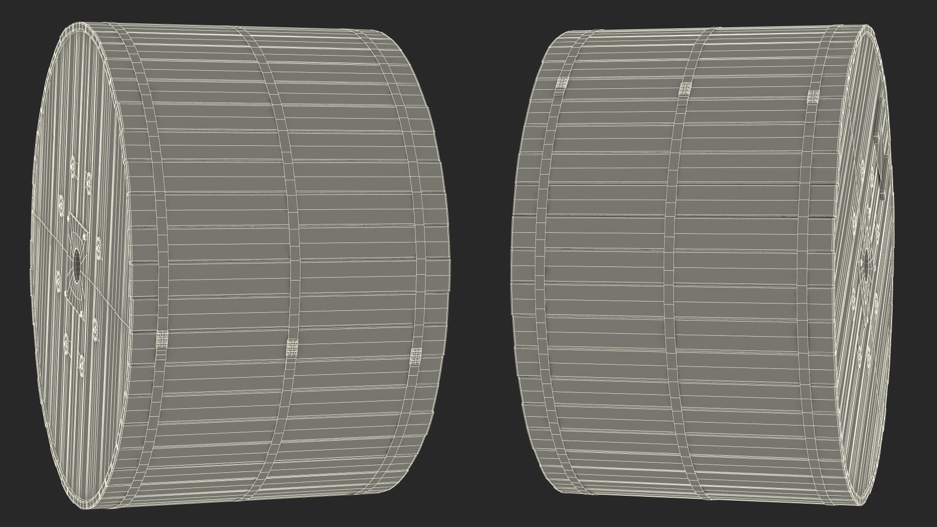 Wooden Cable Drum 3D