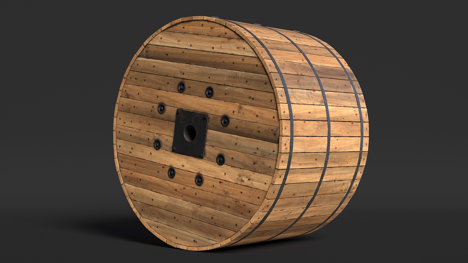 Wooden Cable Drum 3D