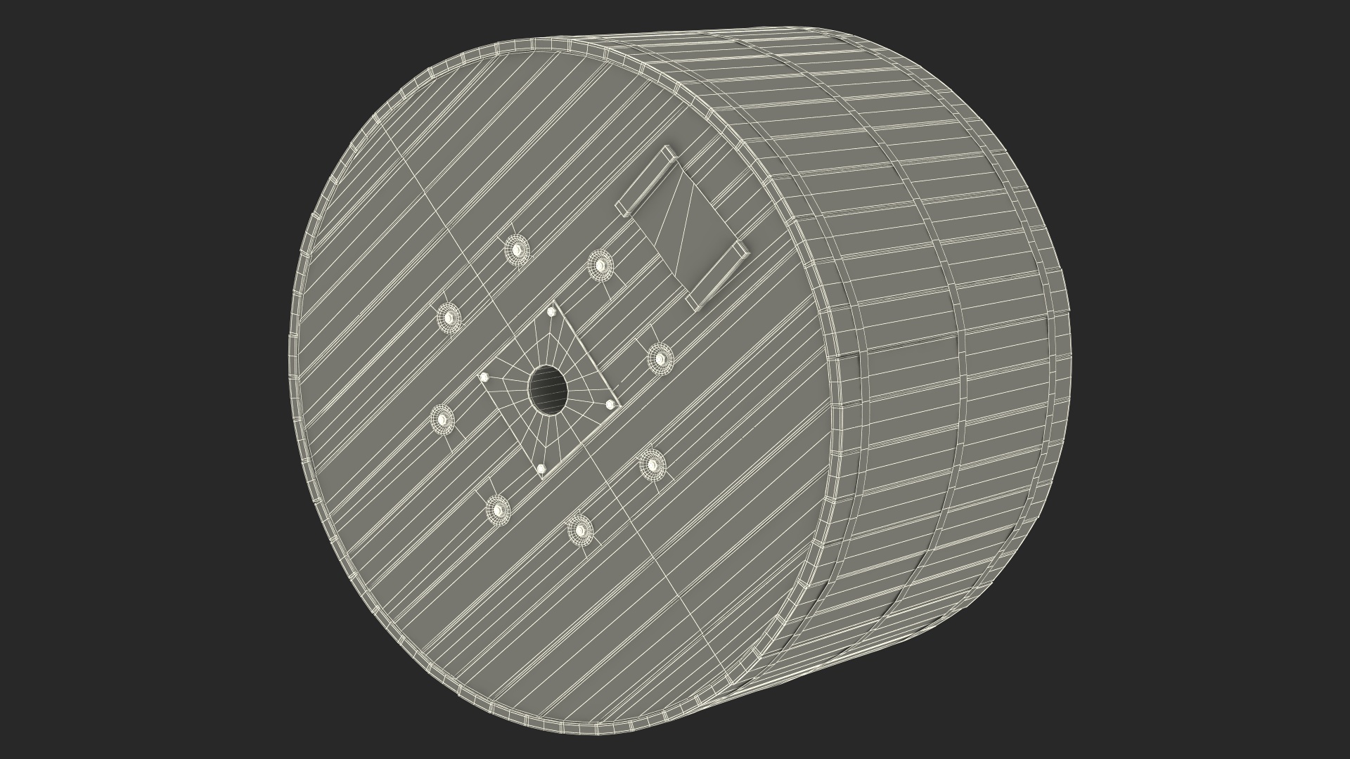 Wooden Cable Drum 3D