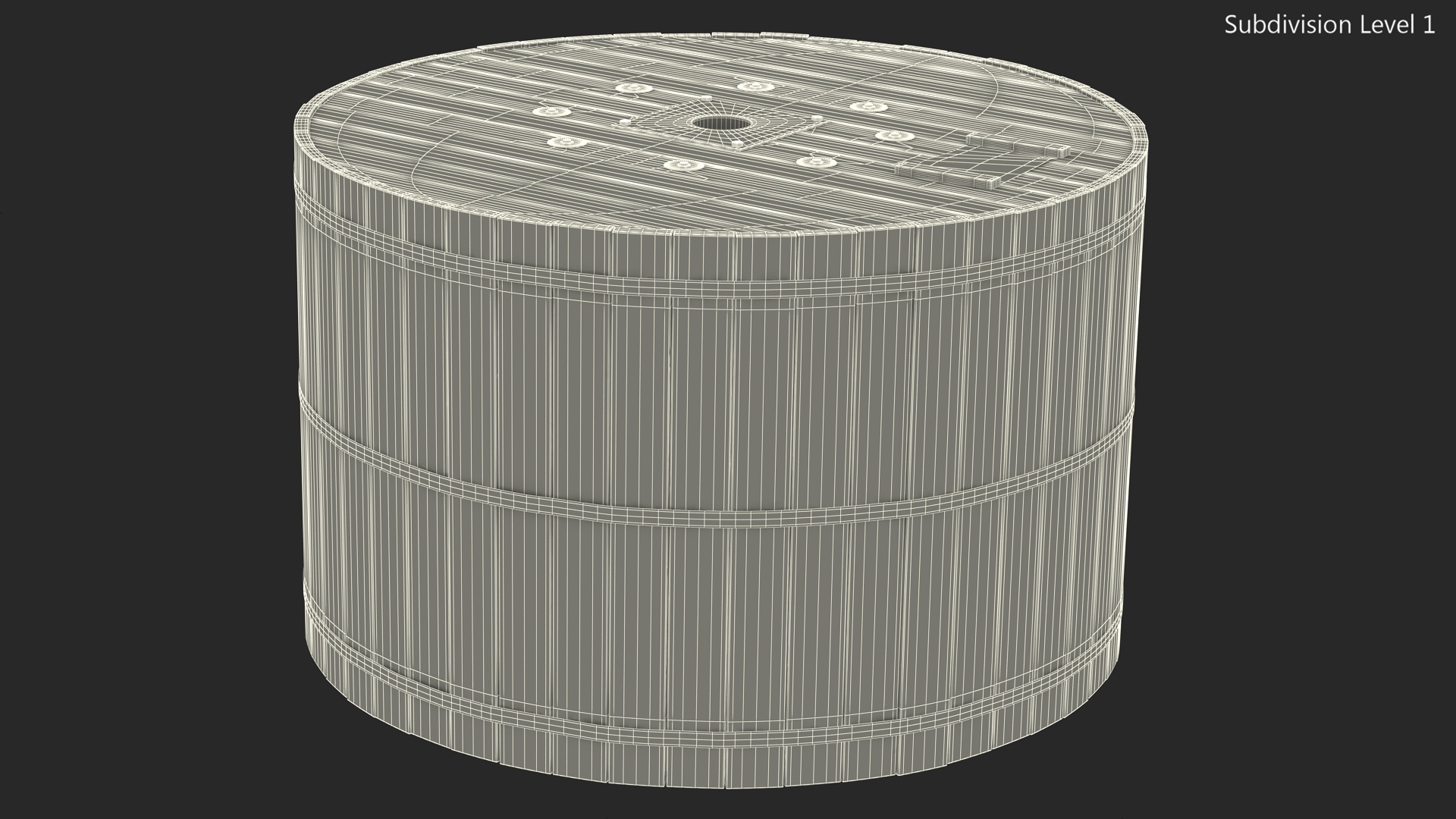 Wooden Cable Drum 3D