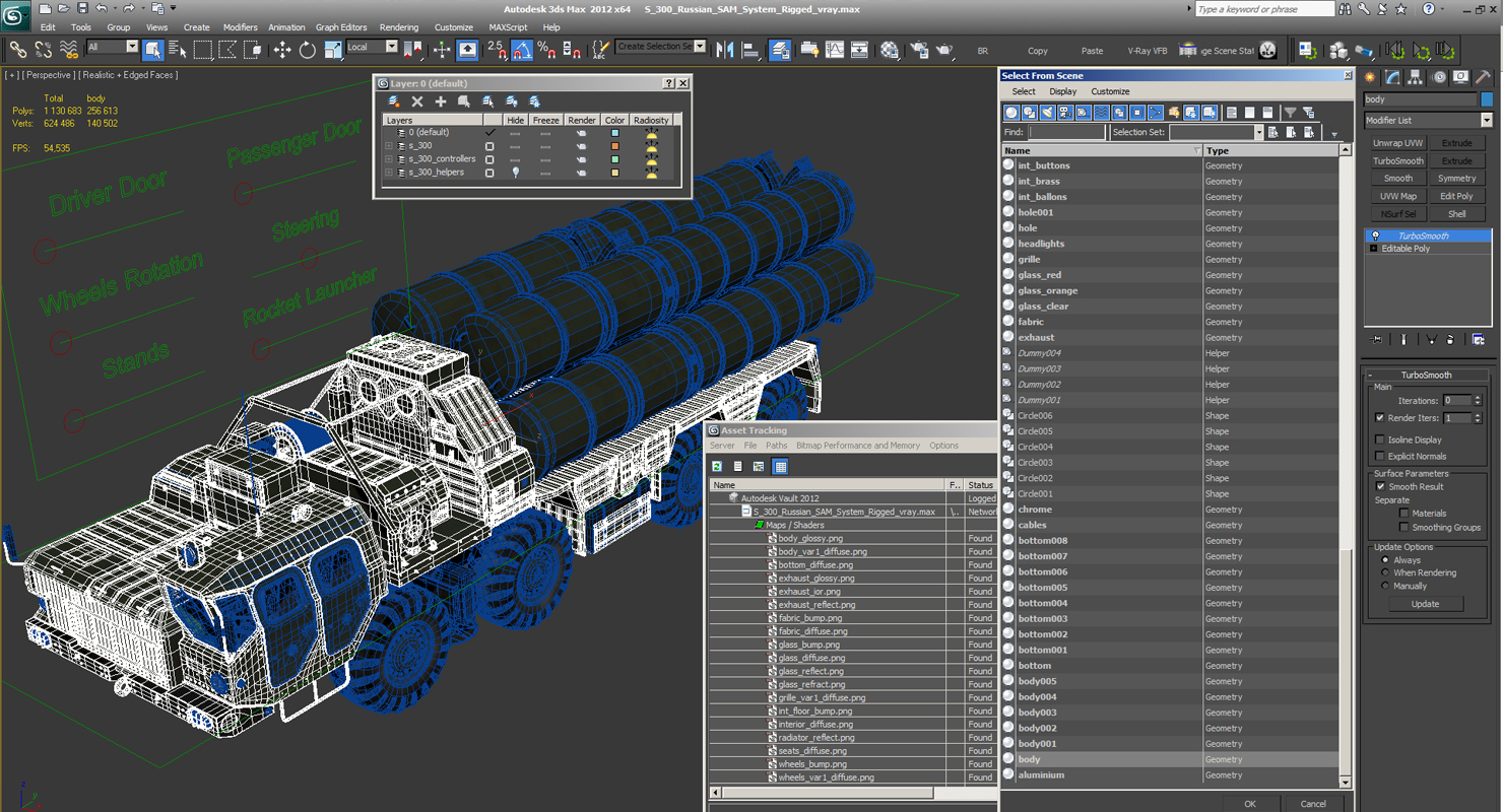 3D S 300 Russian SAM System Rigged