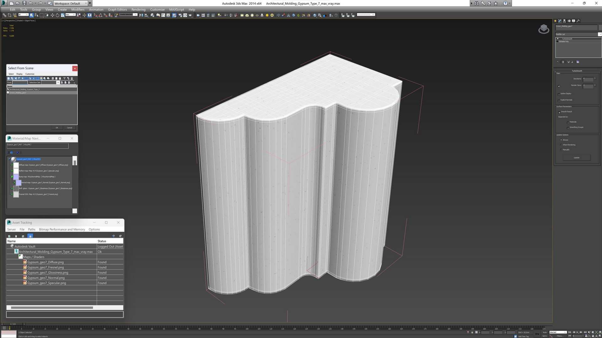 3D model Architectural Molding Gypsum Type 7