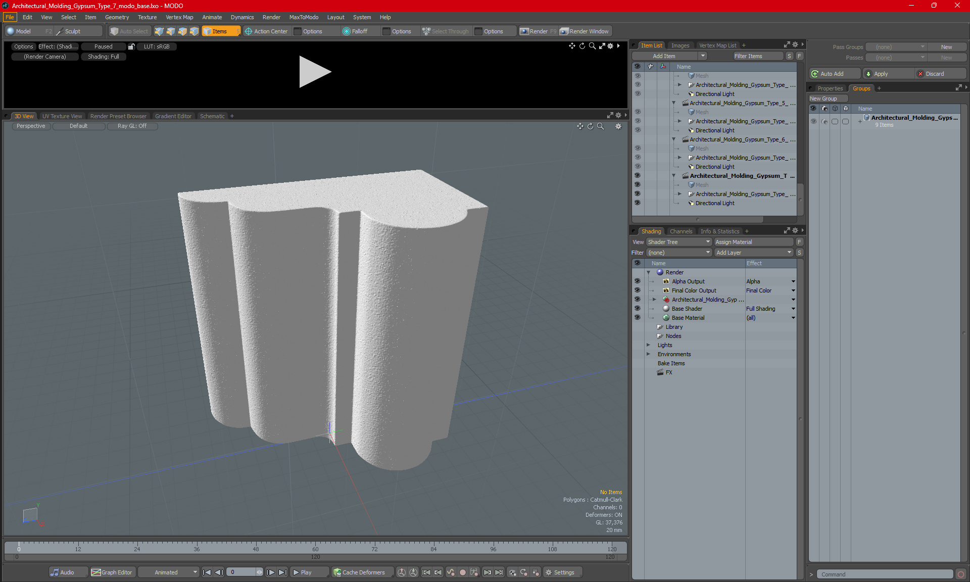 3D model Architectural Molding Gypsum Type 7