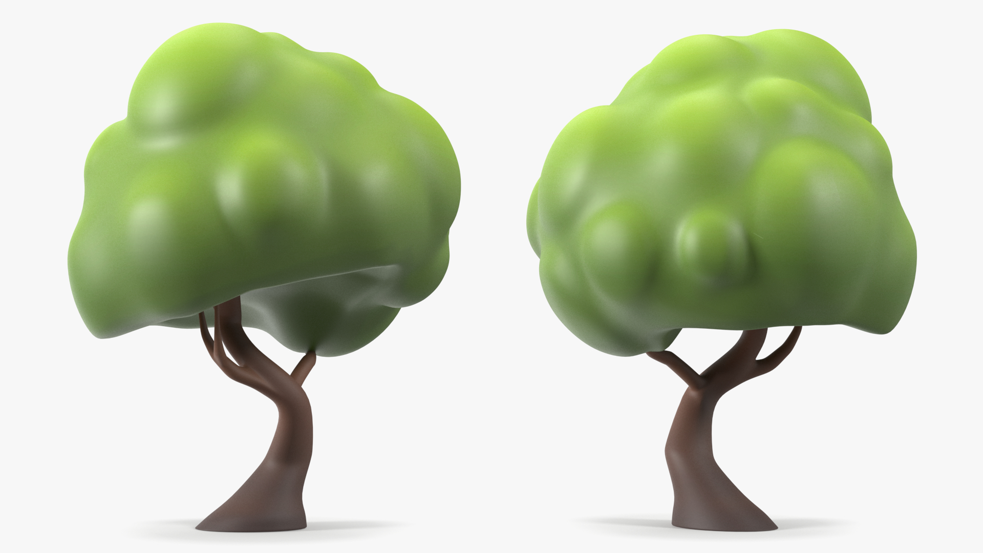 Cartoon Maple Tree Simple Coloring 3D model