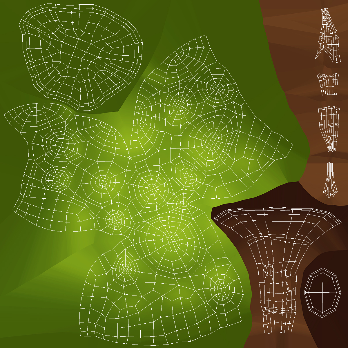 Cartoon Maple Tree Simple Coloring 3D model