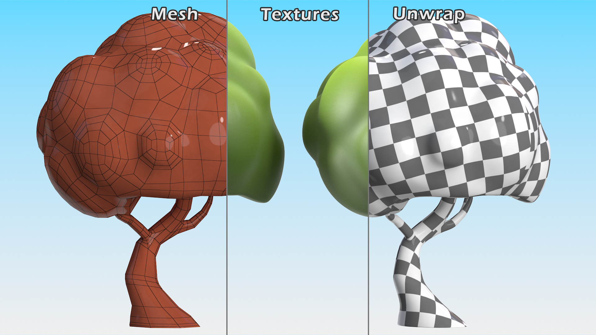 Cartoon Maple Tree Simple Coloring 3D model