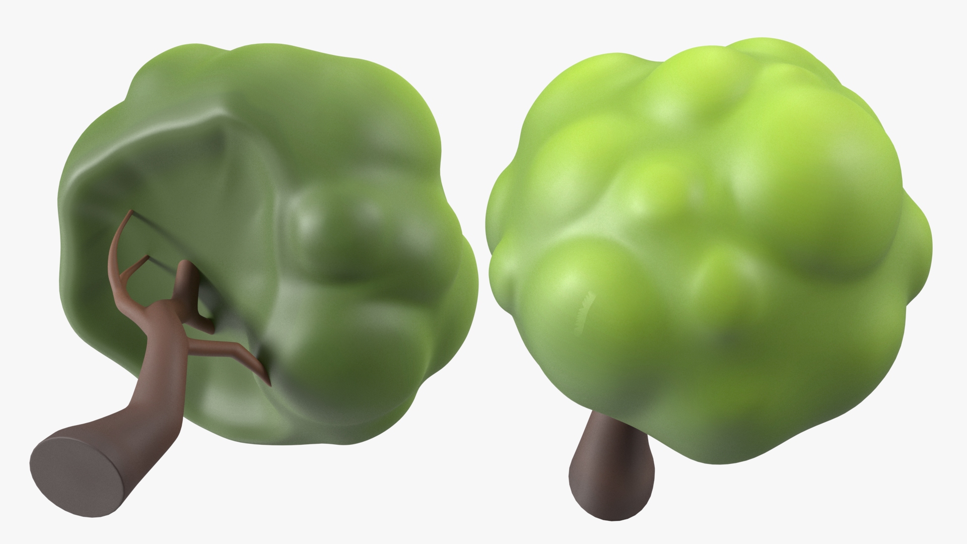 Cartoon Maple Tree Simple Coloring 3D model