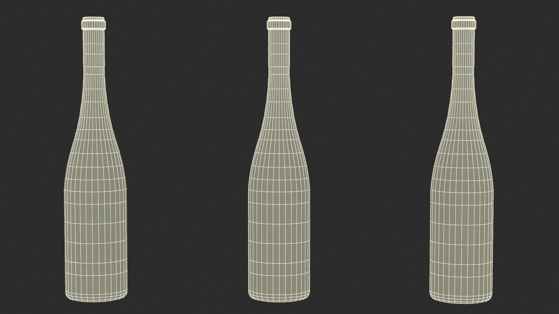 3D Pink Wine Bottle