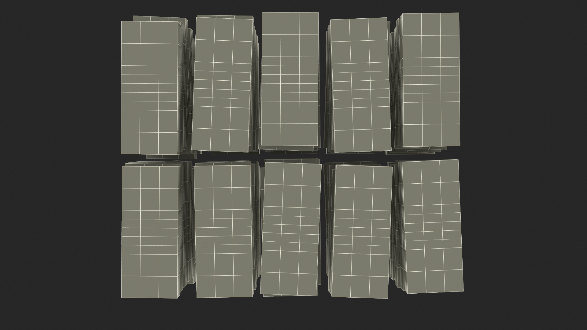 Stacks of 100 Dollar Bills Packs 3D