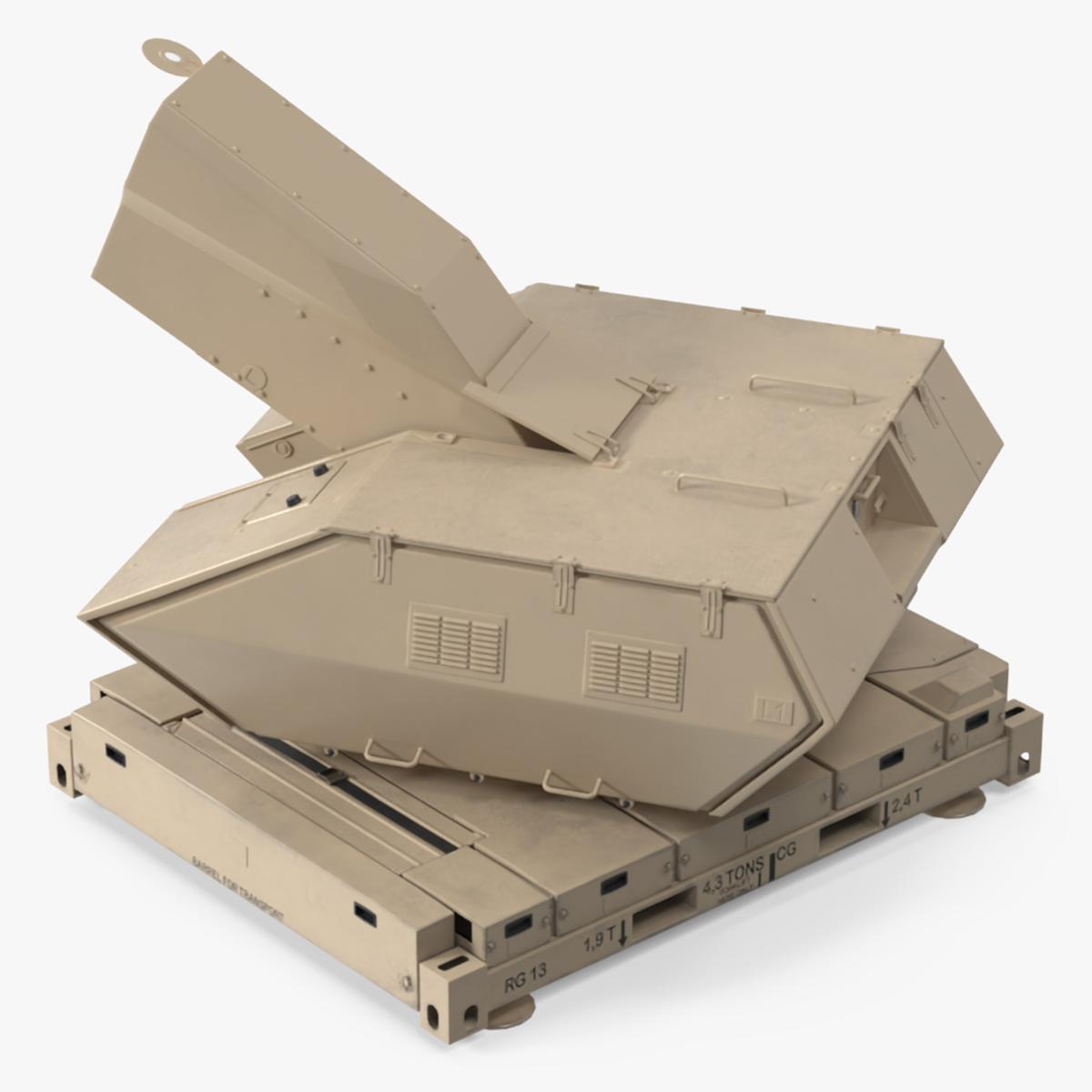 Laser System for Air Defense Sand Camo Rigged for Maya 3D model