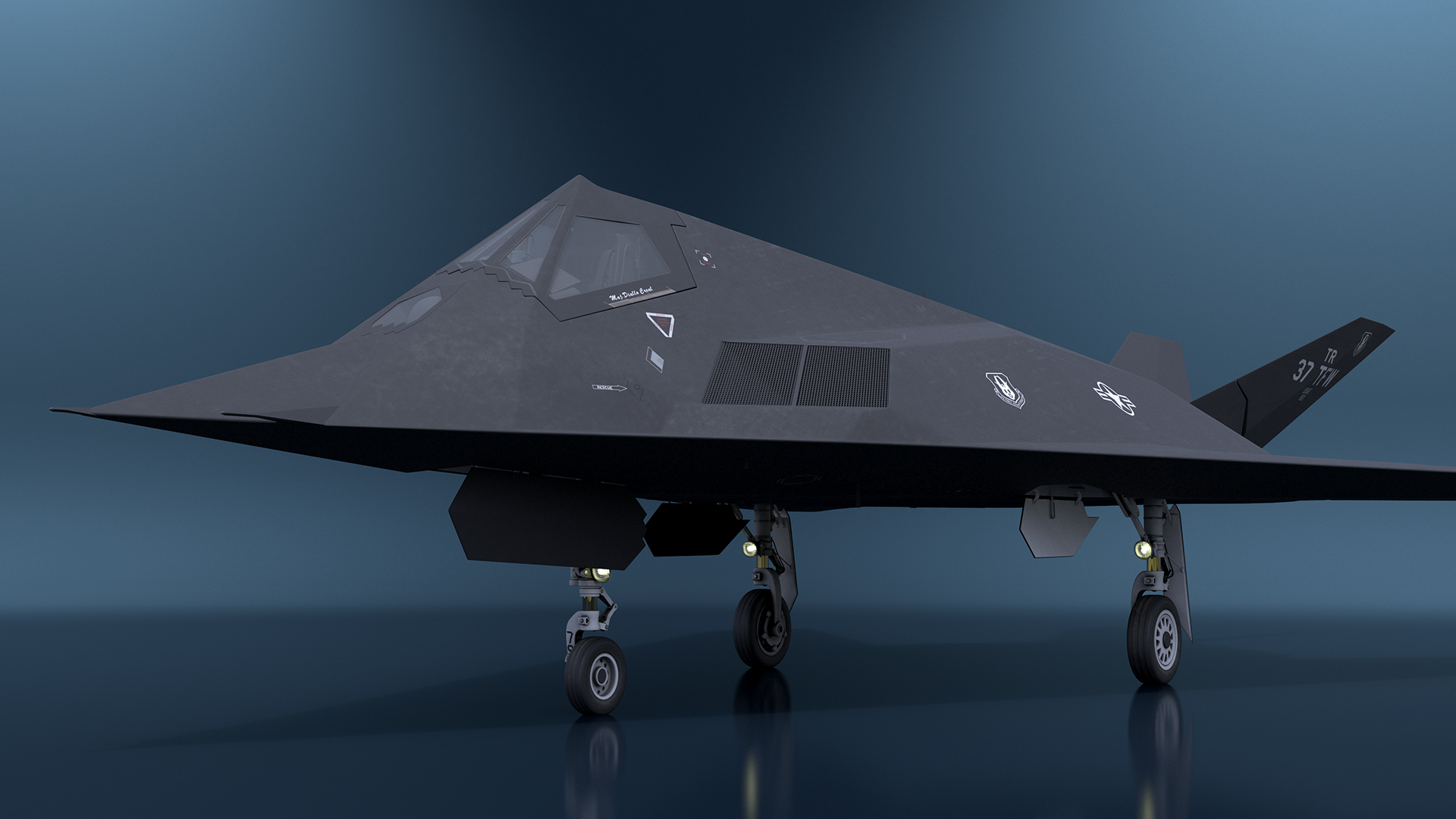 3D Lockheed F-117 Nighthawk Stealth Aircraft