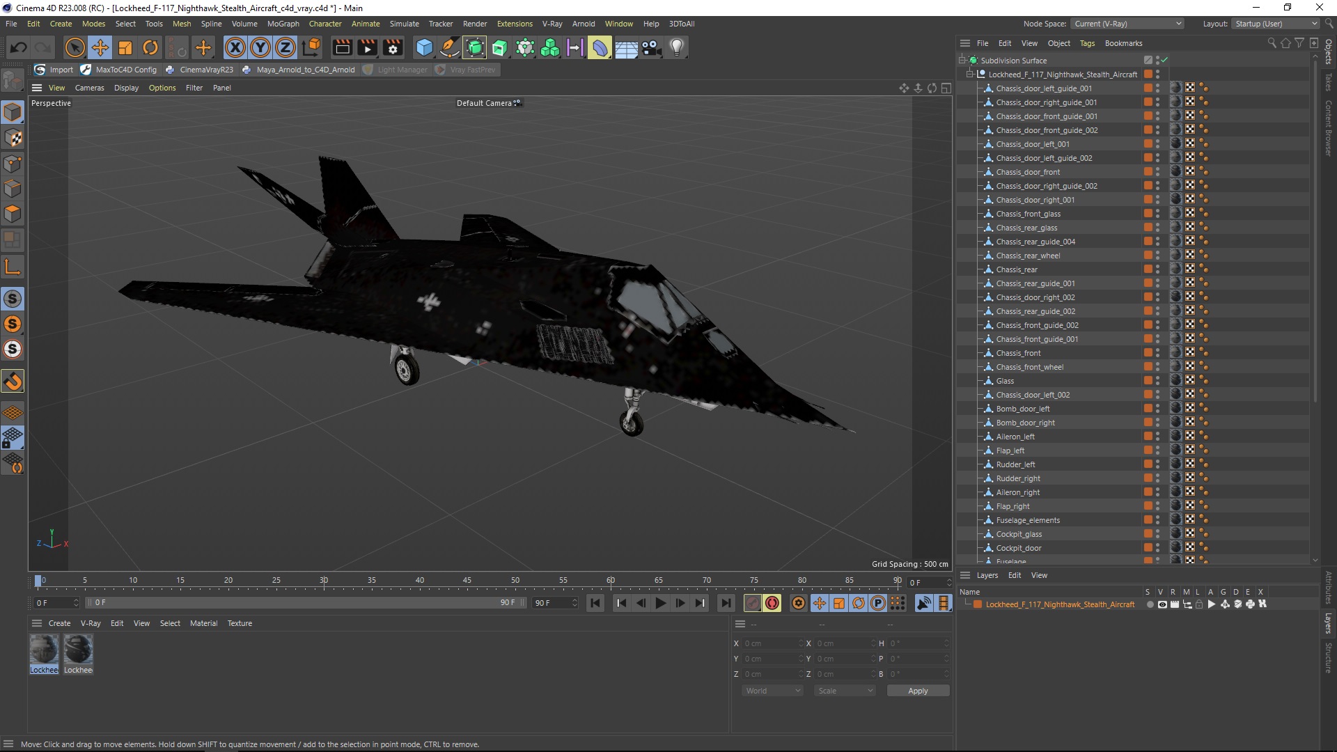 3D Lockheed F-117 Nighthawk Stealth Aircraft