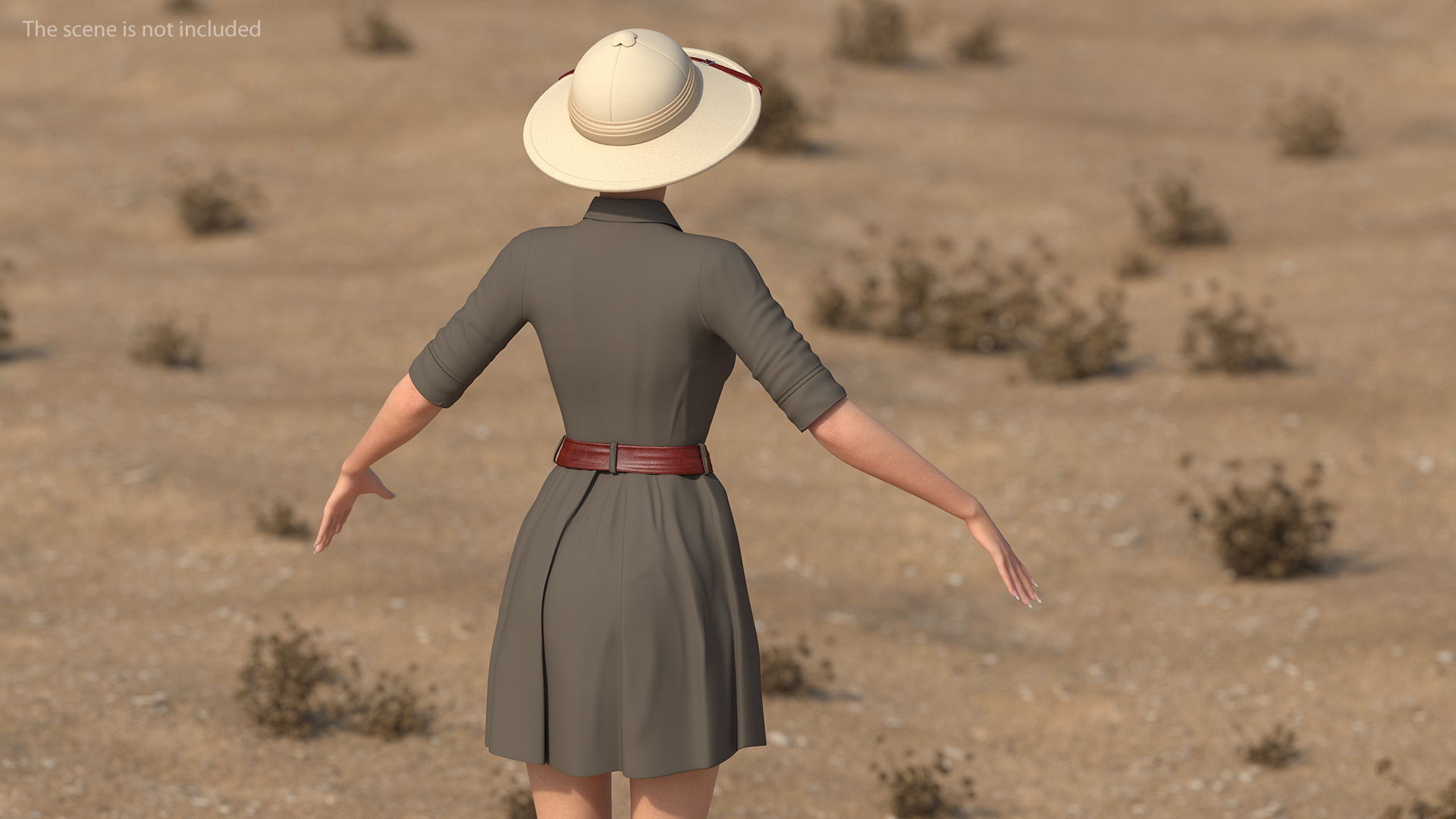 3D Female Zookeeper T Pose model