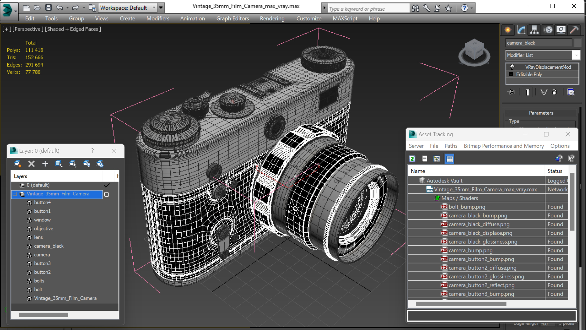 Vintage 35mm Film Camera 3D model