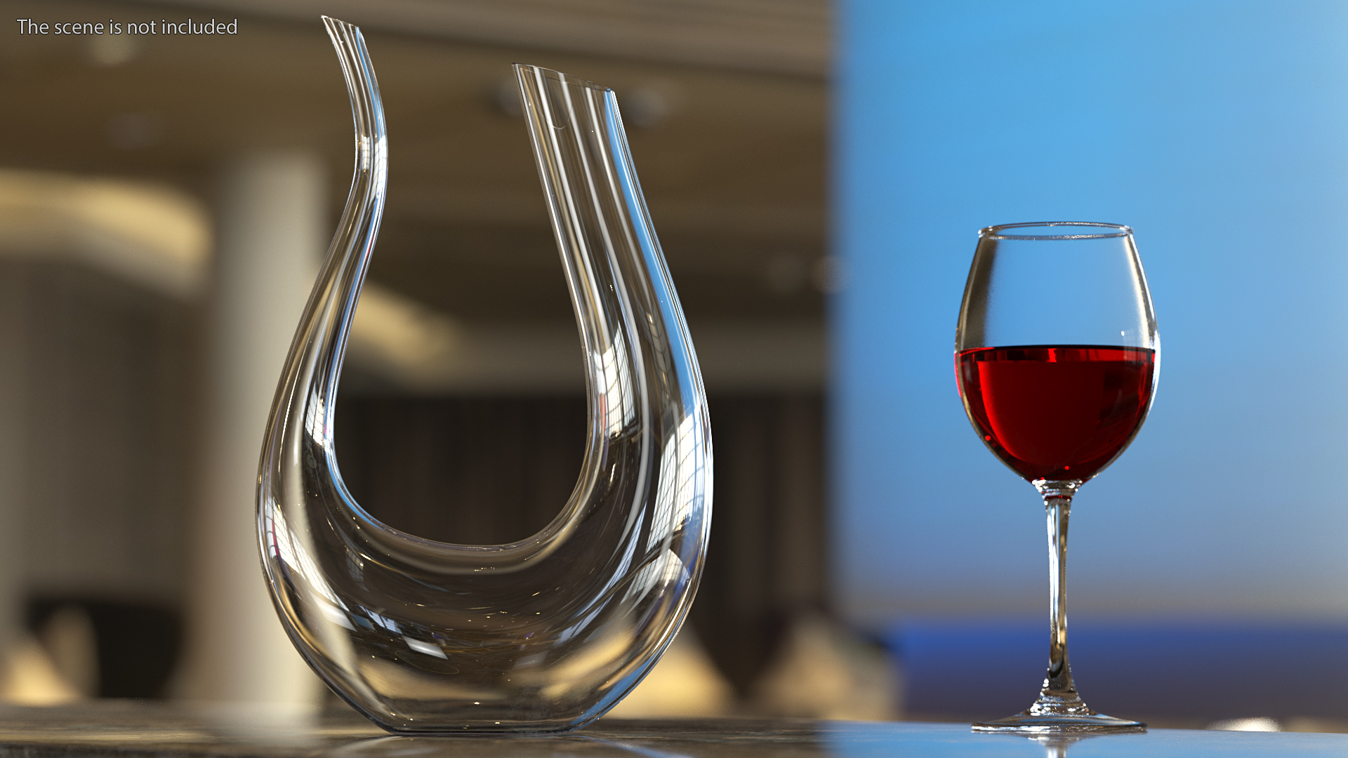 U Shaped Horn Wine Decanter 3D