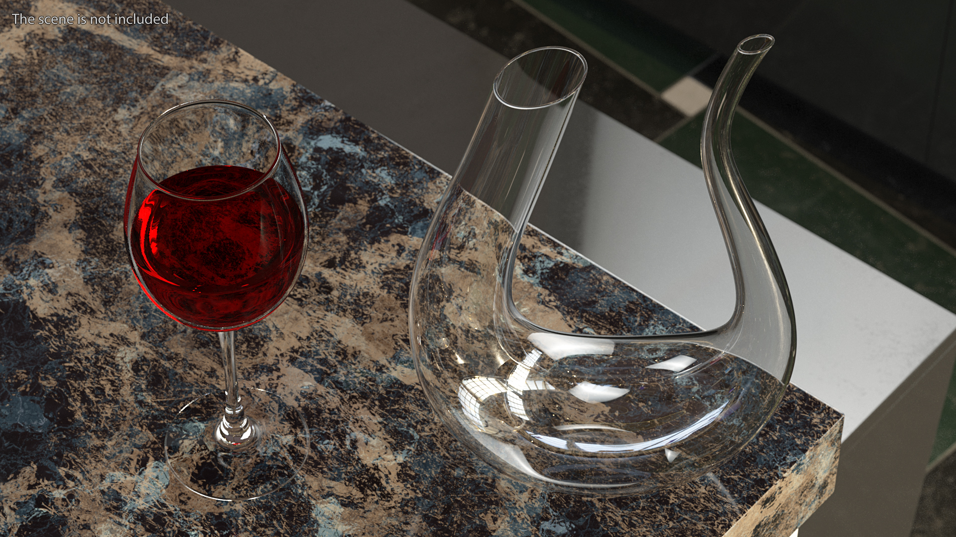 U Shaped Horn Wine Decanter 3D
