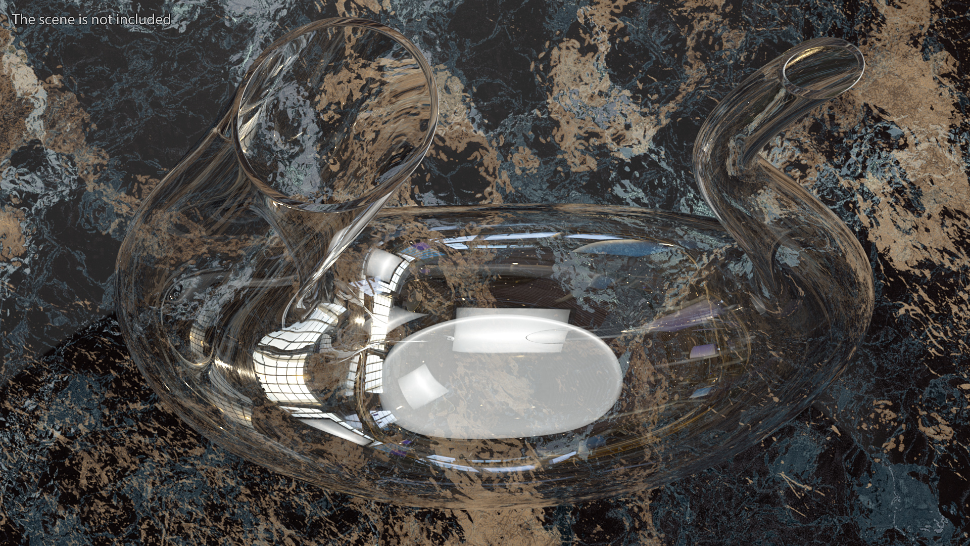 U Shaped Horn Wine Decanter 3D