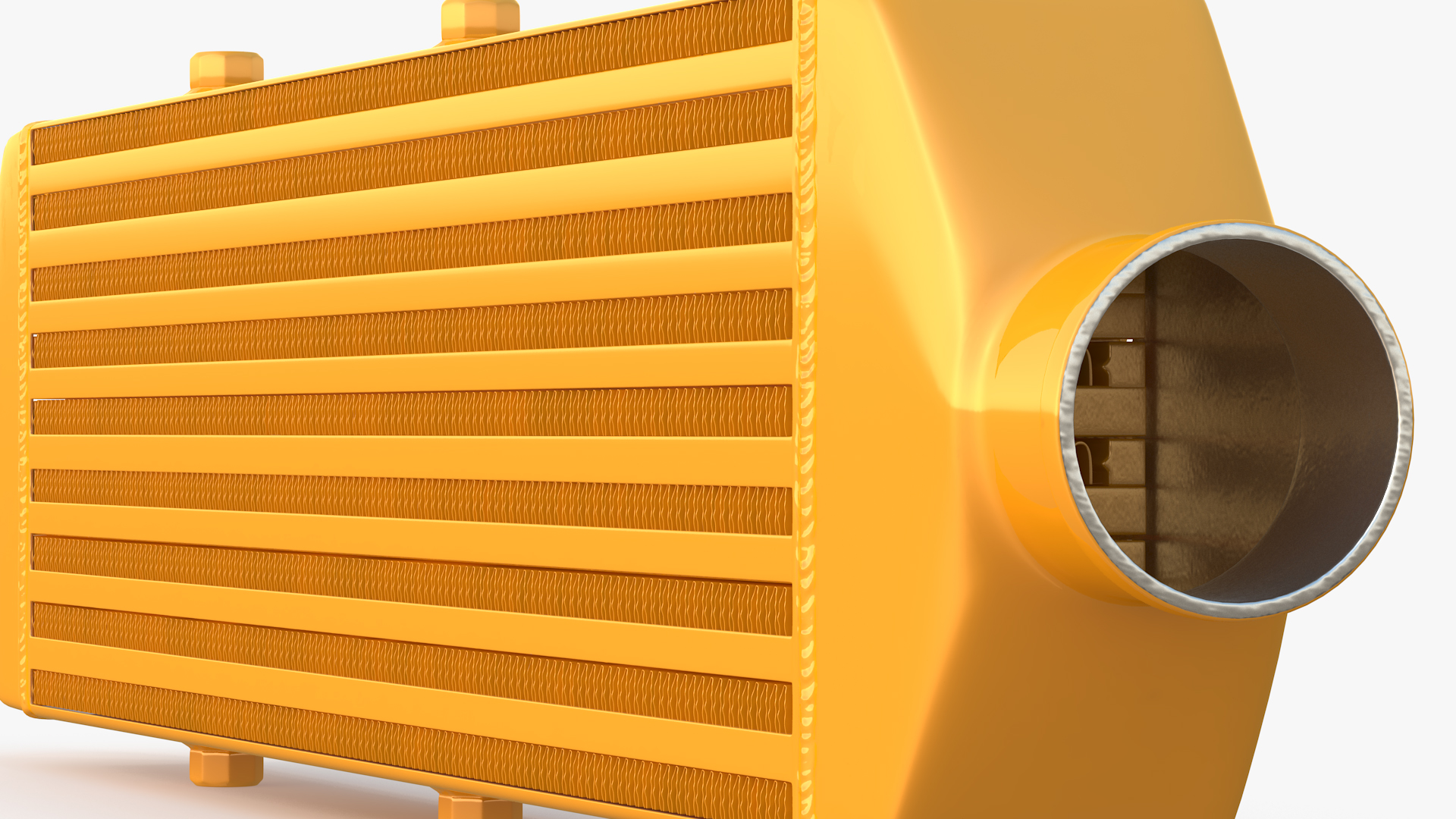 3D Mishimoto Gold Car Intercooler Two Sided Pipes