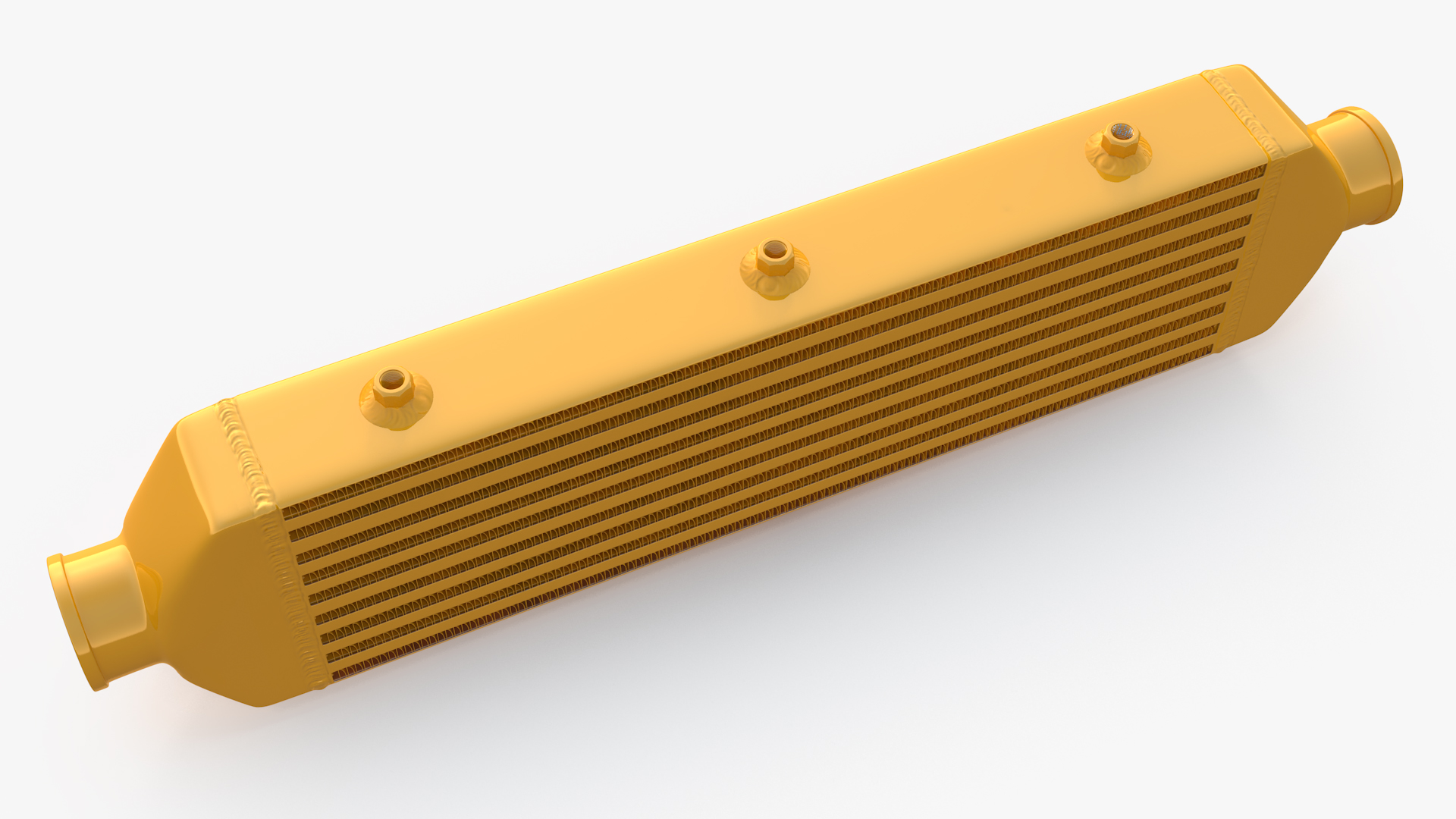 3D Mishimoto Gold Car Intercooler Two Sided Pipes