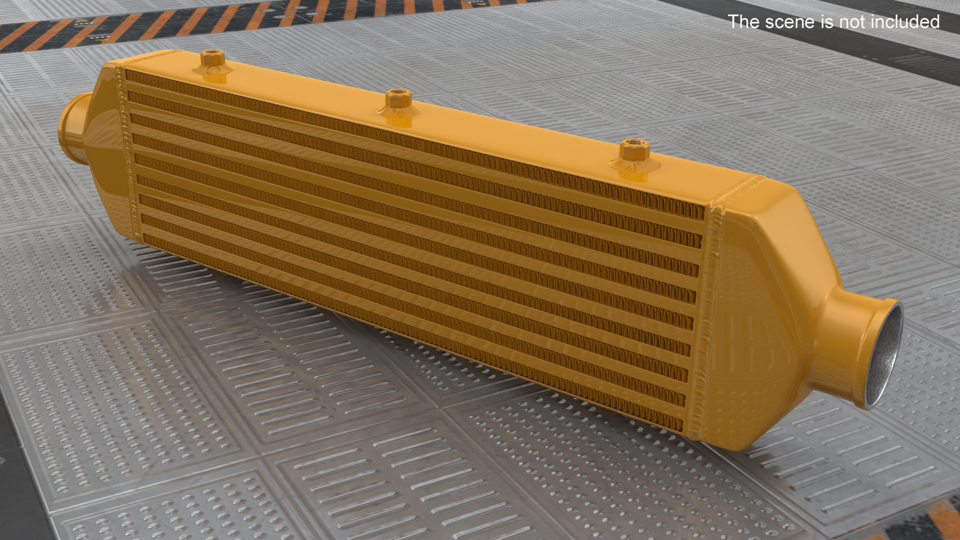 3D Mishimoto Gold Car Intercooler Two Sided Pipes