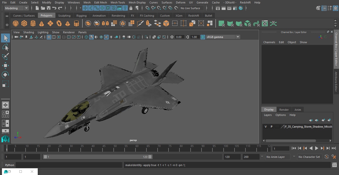 3D model F-35 Carrying Storm Shadow Missiles
