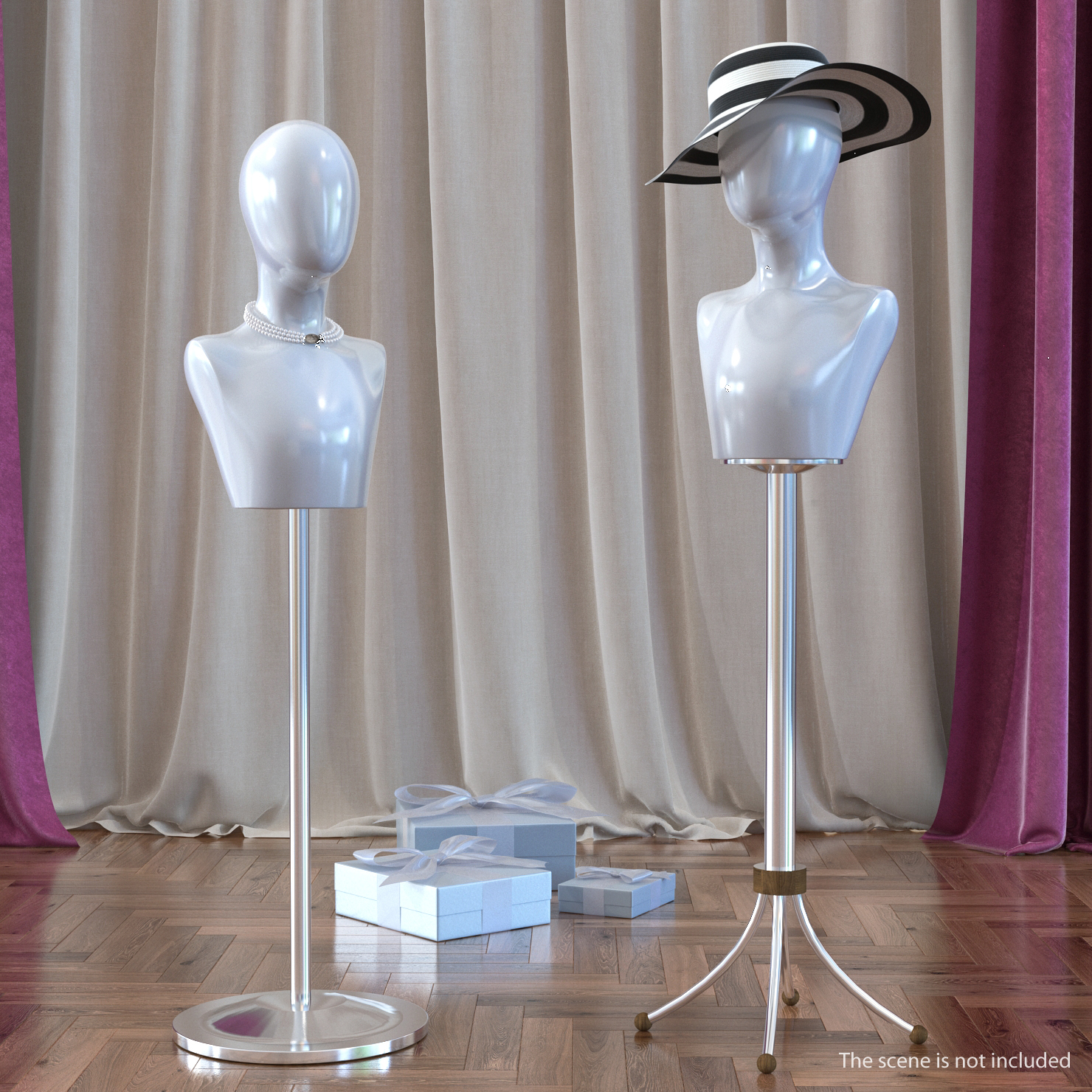 Female Mannequin Head White 3D
