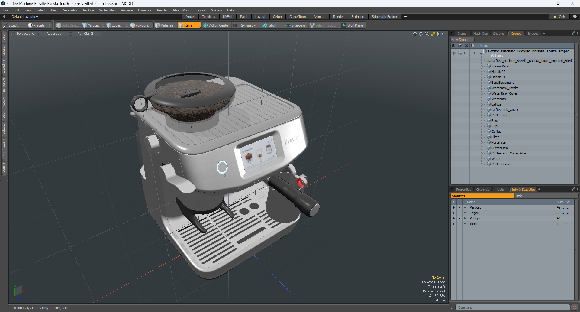 Coffee Machine Breville Barista Touch Impress Filled 3D