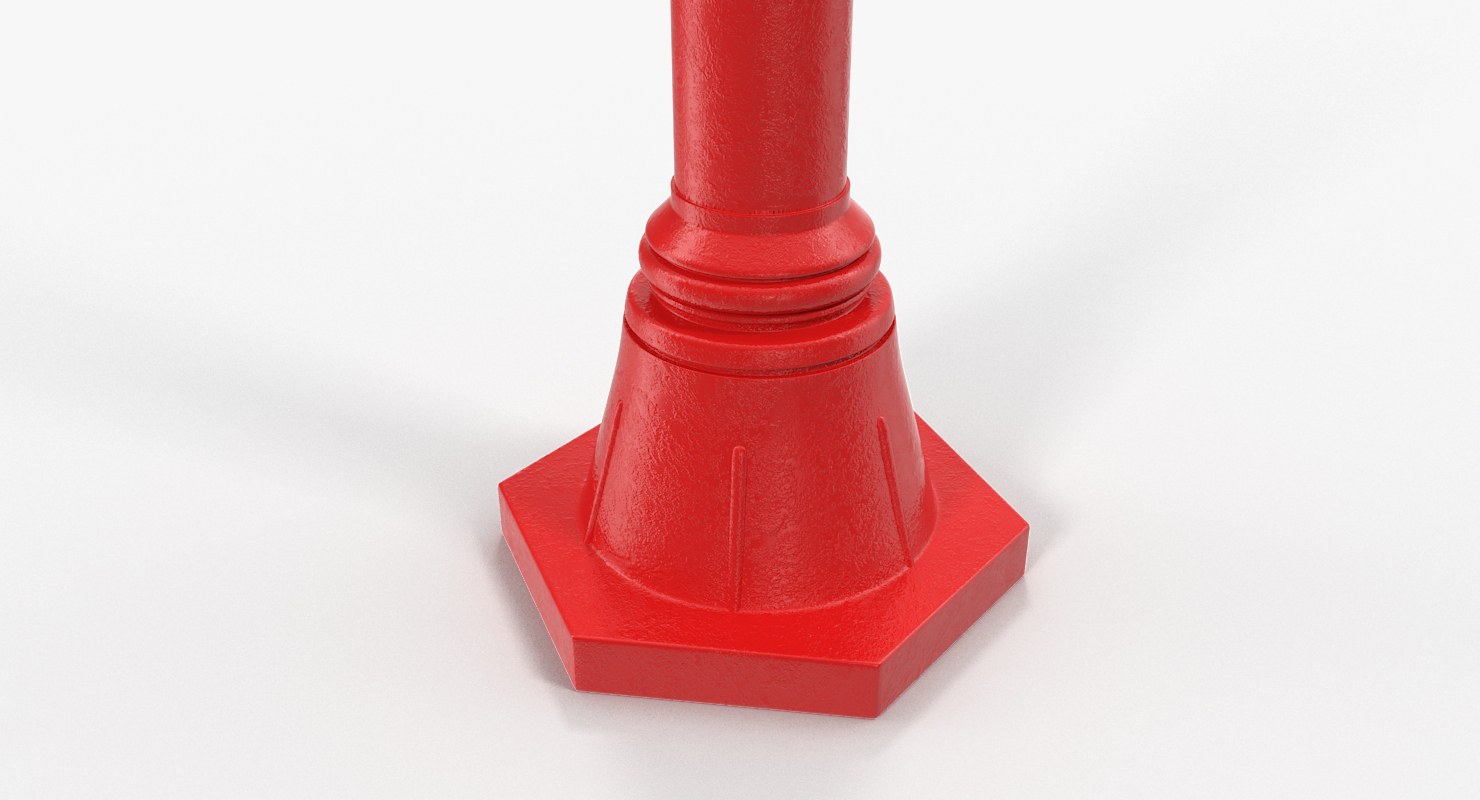 Blank Signpost With 4 Arrows Red 3D