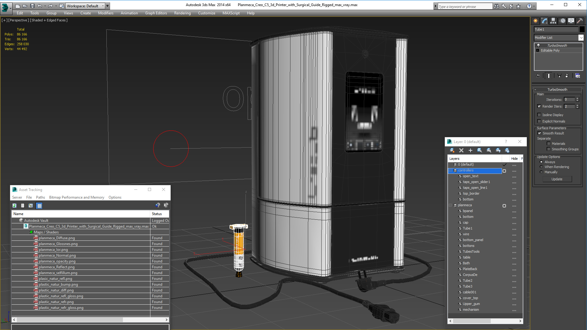 Planmeca Creo C5 3d Printer with Surgical Guide Rigged 3D model