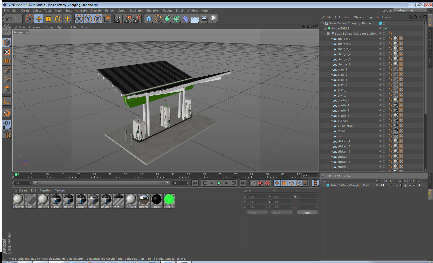 3D model Solar Battery Charging Station