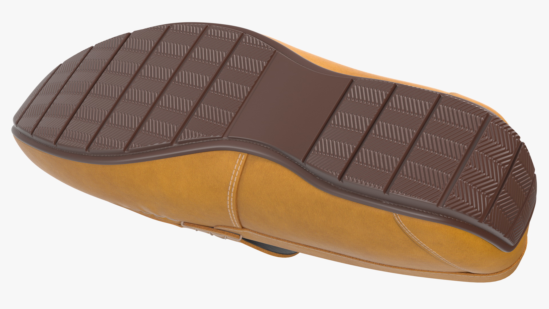 Tan Leather Loafer Shoes 3D model