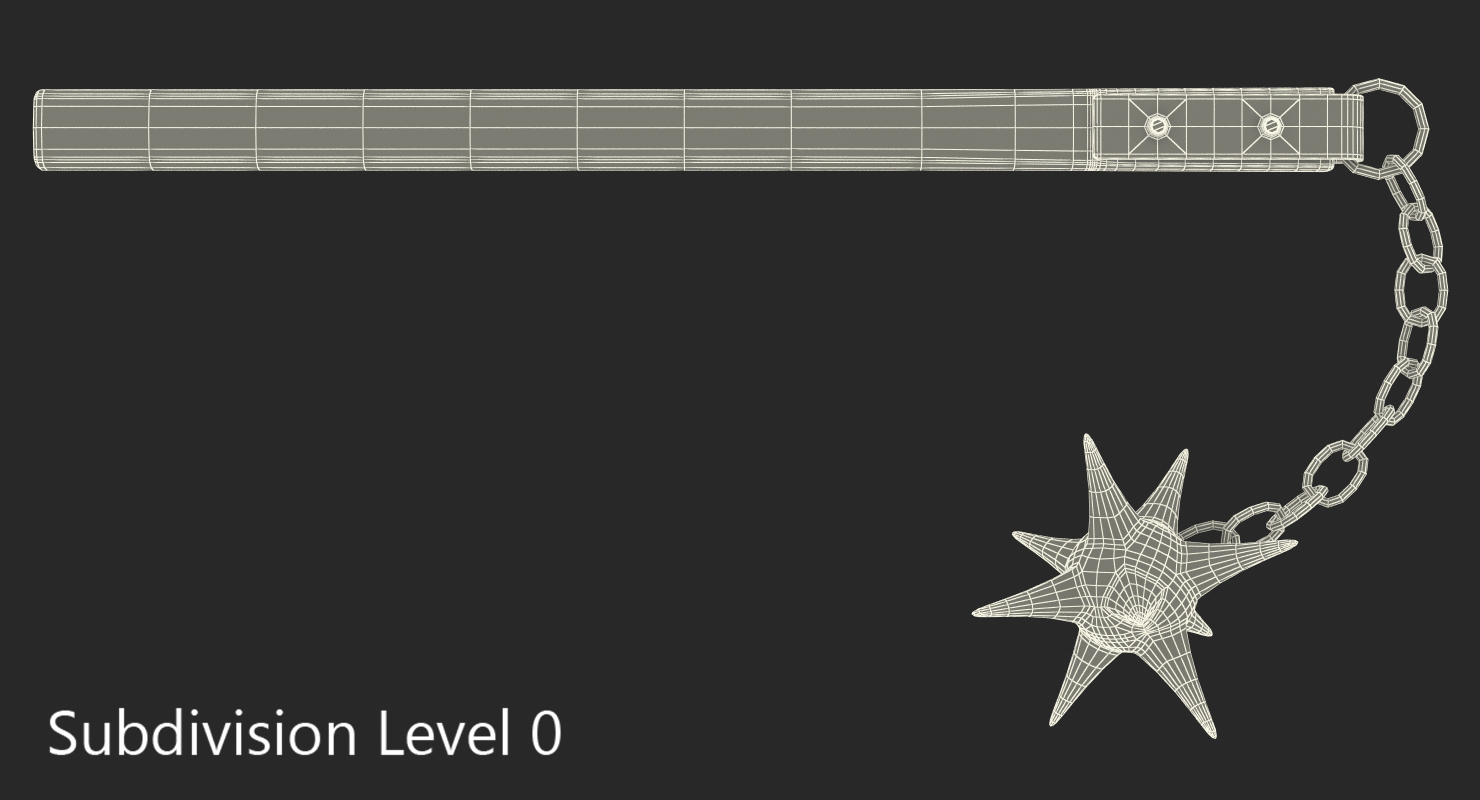 Long Spiked Flail 3D