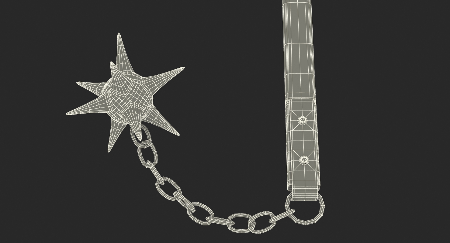 Long Spiked Flail 3D