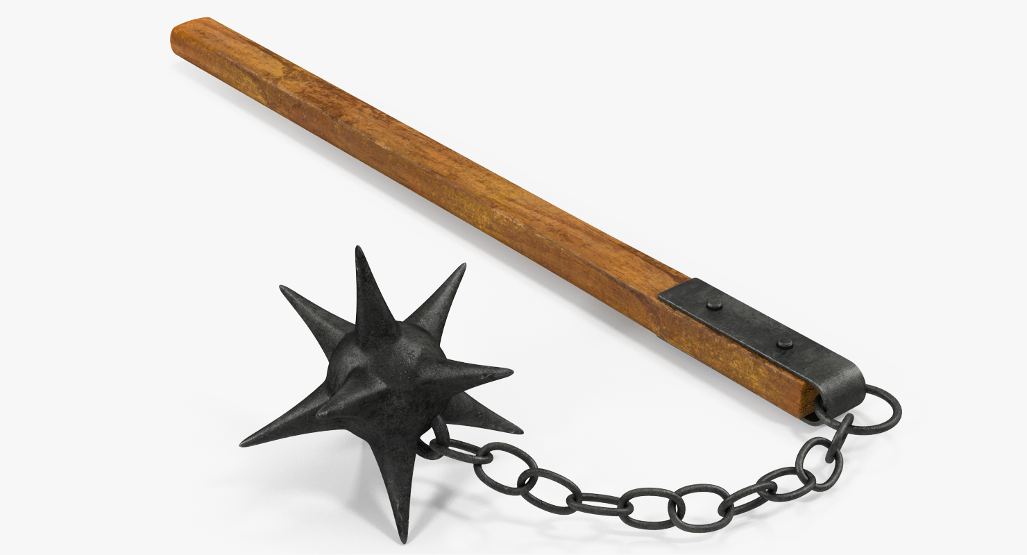 Long Spiked Flail 3D