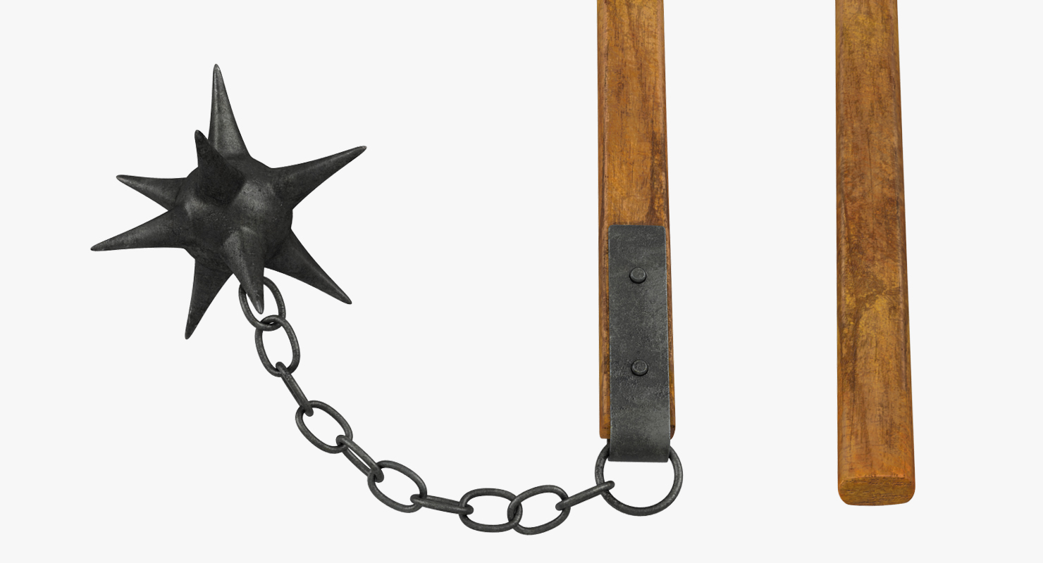 Long Spiked Flail 3D