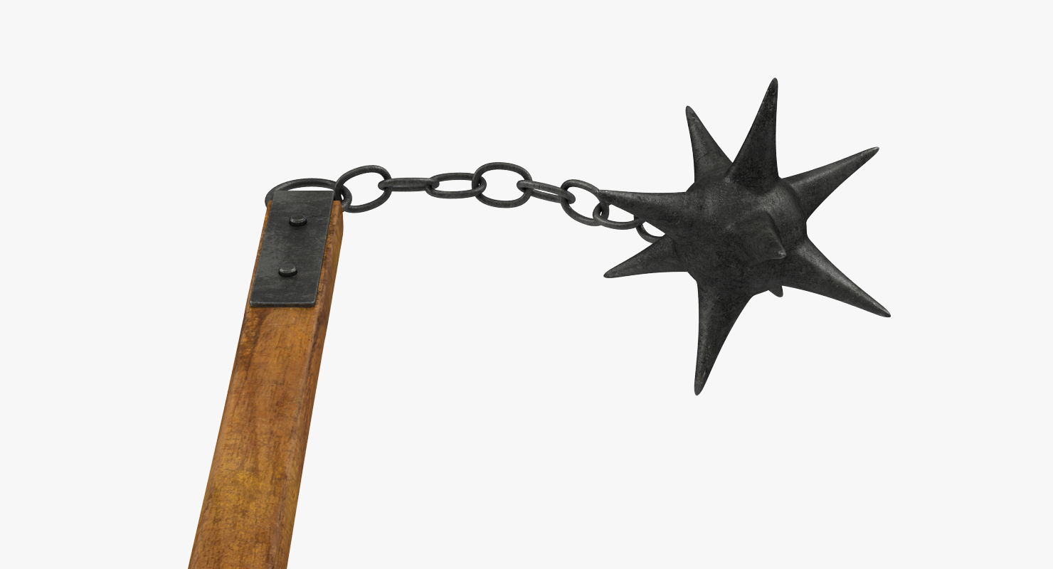 Long Spiked Flail 3D