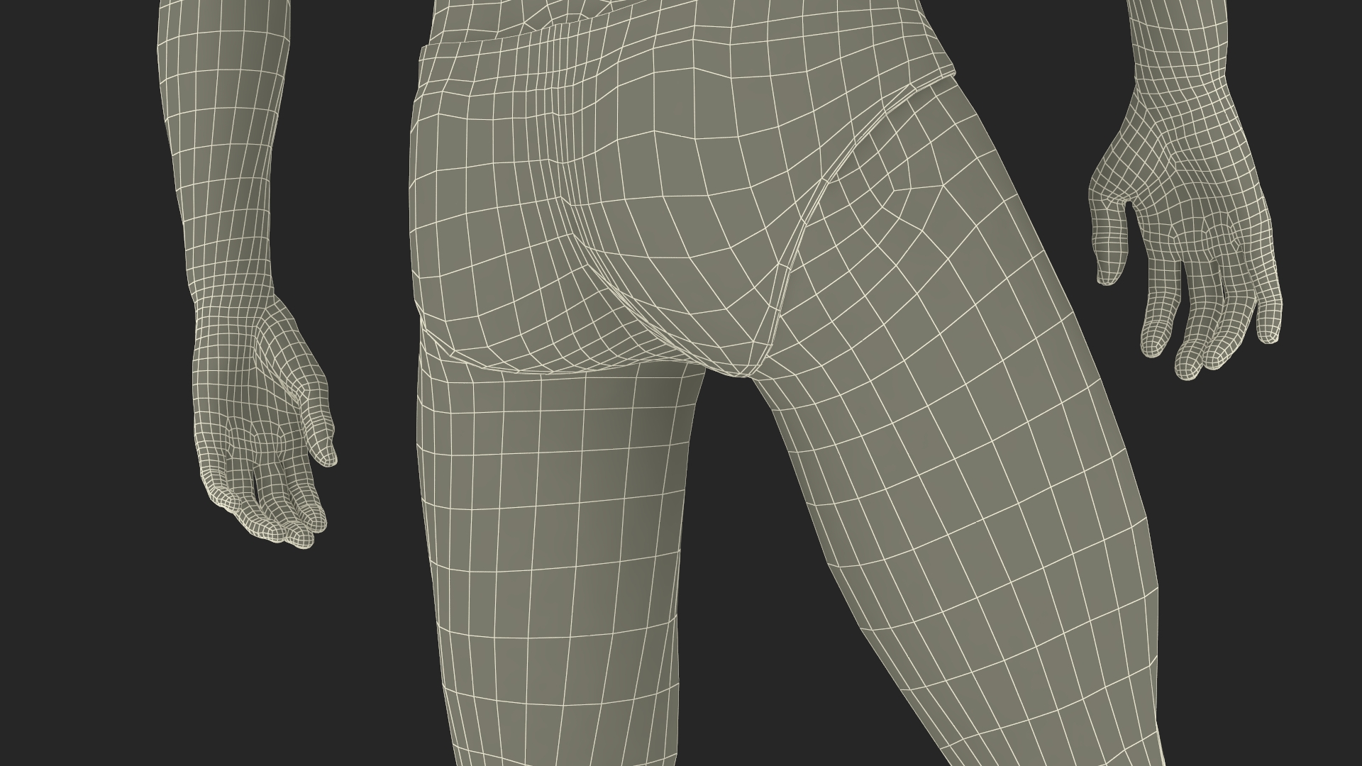 3D Athletic Male Figure in Underwear model