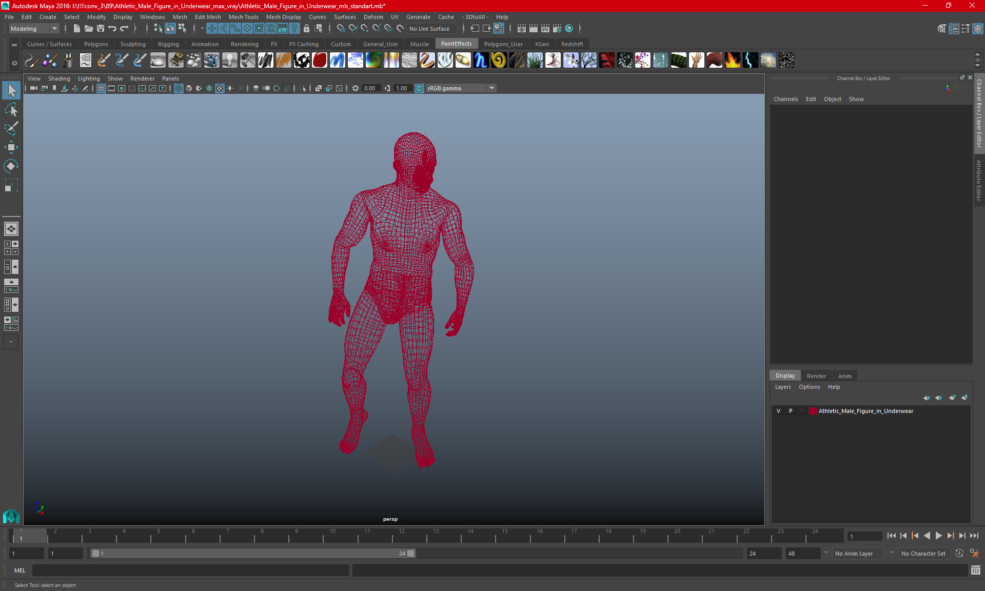 3D Athletic Male Figure in Underwear model