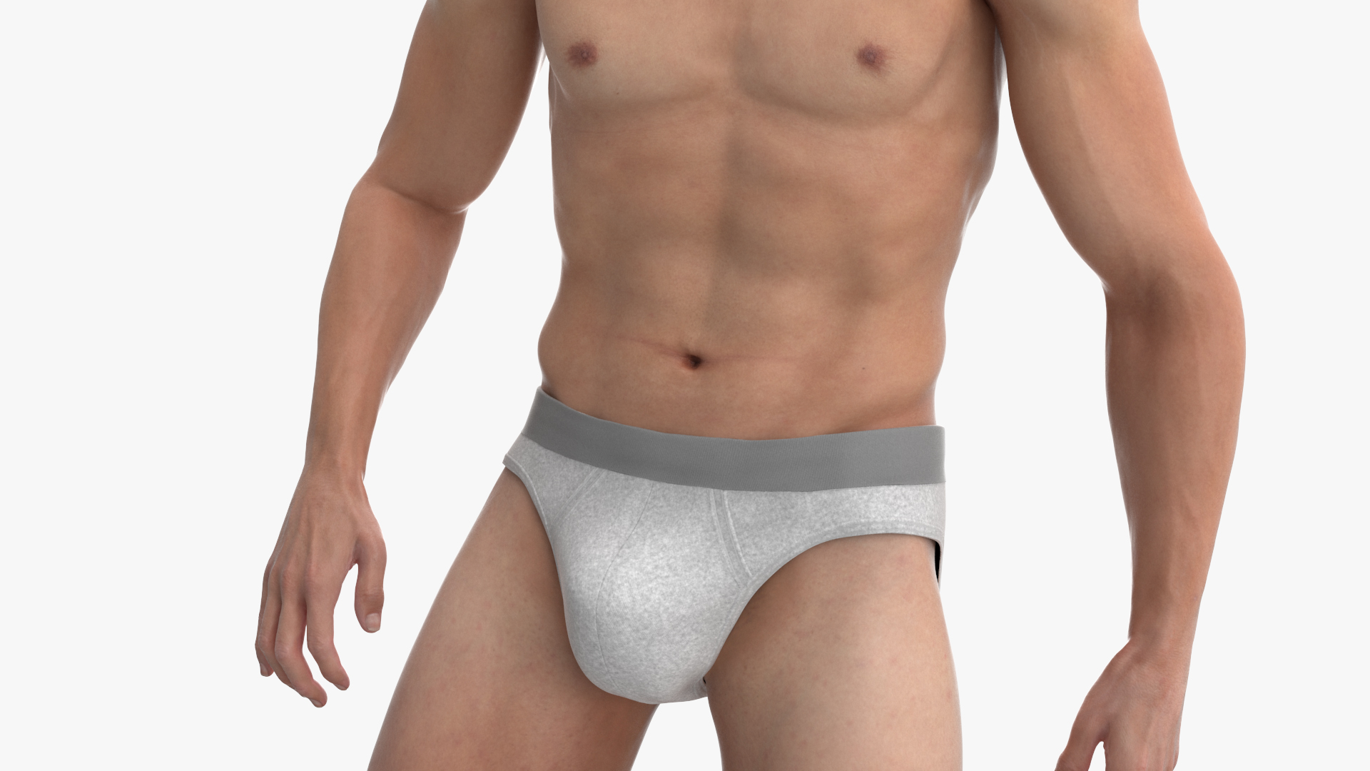 3D Athletic Male Figure in Underwear model