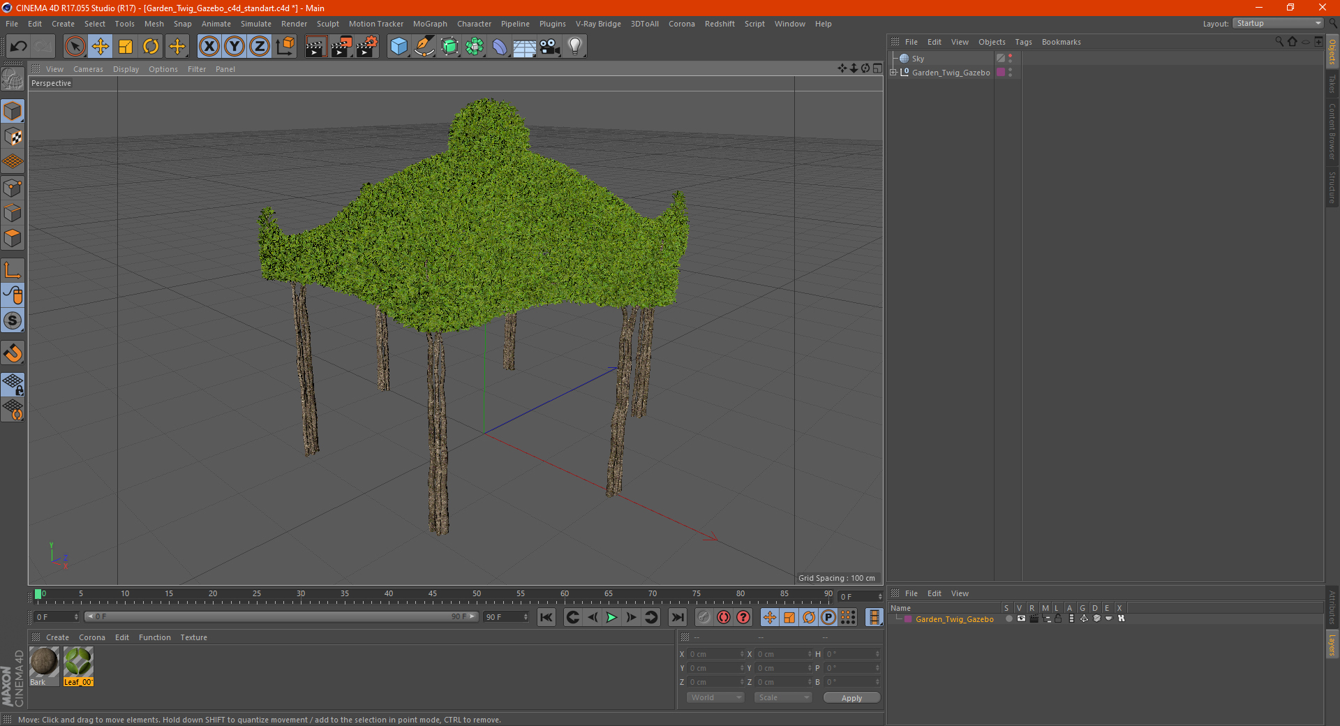 3D Garden Twig Gazebo model