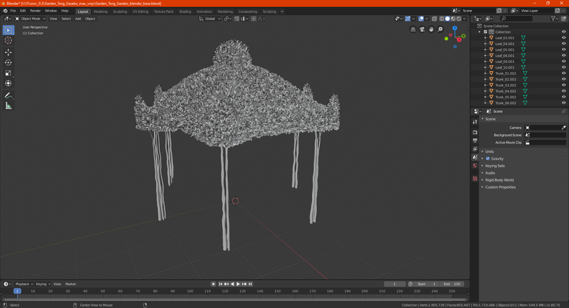 3D Garden Twig Gazebo model