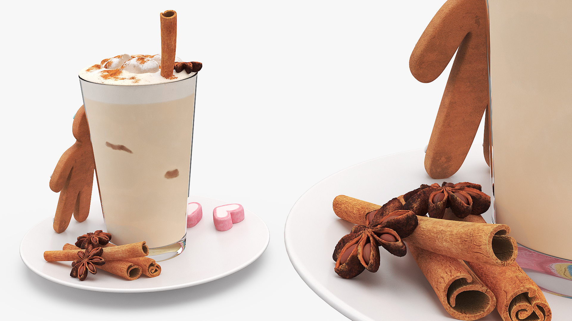 Iced Cinnamon Latte with Gingerbread Cookie, view 4